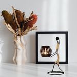 Casa si Gradina - Decoratiuni - Aromaterapie si lumanari - Lumanari si candele - Suport de lumanare, figura creativa, fier, negru, 27 cm - Infinity.ro