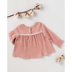 Fashion, accesorii si bijuterii - Copii - Imbracaminte copii - Bluze si camasi copii - Bluza din muselina roz cu dantela 68 cm - Infinity.ro