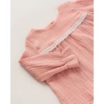 Fashion, accesorii si bijuterii - Copii - Imbracaminte copii - Bluze si camasi copii - Bluza din muselina roz cu dantela 68 cm - Infinity.ro