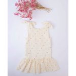Fashion, accesorii si bijuterii - Copii - Imbracaminte copii - Rochii copii - Rochie din muselina, crem cu buline multicolore si bretele reglabile 98 cm - Infinity.ro