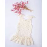Fashion, accesorii si bijuterii - Copii - Imbracaminte copii - Rochii copii - Rochie din muselina, crem cu buline multicolore si bretele reglabile 98 cm - Infinity.ro