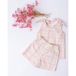 Fashion, accesorii si bijuterii - Copii - Imbracaminte copii - Treninguri si compleuri copii - Compleu de vara, din in, cu bluza cu bretele si pantaloni scurti 92 cm - Infinity.ro