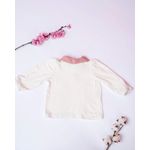 Fashion, accesorii si bijuterii - Copii - Imbracaminte copii - Bluze si camasi copii - Bluza din jersey de bumbac cu guler roz pudat din bumbac dantelat 92 cm - Infinity.ro