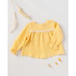 Fashion, accesorii si bijuterii - Copii - Imbracaminte copii - Bluze si camasi copii - Bluza din muselina galbena cu dantela 68 cm - Infinity.ro