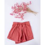 Fashion, accesorii si bijuterii - Copii - Imbracaminte copii - Fuste copii - Fusta cu pantaloni scurti, din in roz caramiziu 98 cm - Infinity.ro