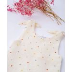 Fashion, accesorii si bijuterii - Copii - Imbracaminte copii - Rochii copii - Rochie din muselina, crem cu buline multicolore si bretele reglabile 104 cm - Infinity.ro