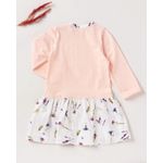 Fashion, accesorii si bijuterii - Copii - Imbracaminte copii - Rochii copii - Rochie din jersey roz, cu muselina cu imprimeu floral 68 cm - Infinity.ro