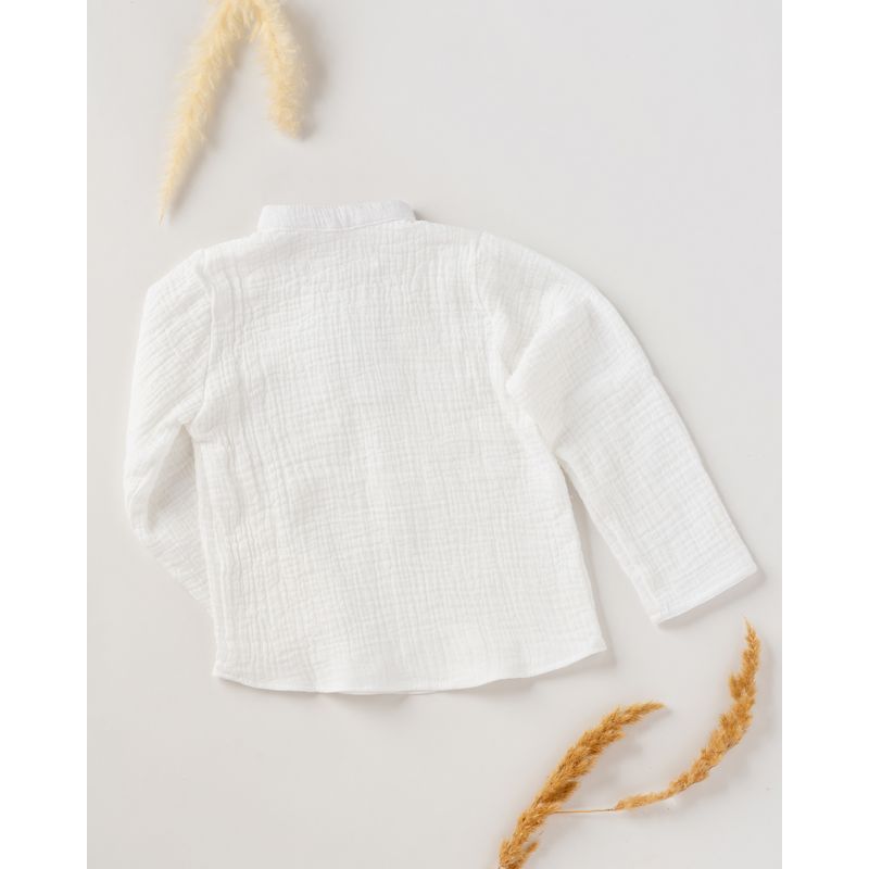 Fashion, accesorii si bijuterii - Copii - Imbracaminte copii - Bluze si camasi copii - Camasa din muselina alba 80 cm - Infinity.ro