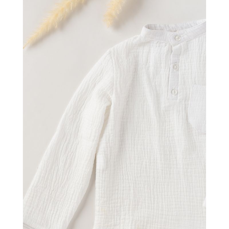 Fashion, accesorii si bijuterii - Copii - Imbracaminte copii - Bluze si camasi copii - Camasa din muselina alba 80 cm - Infinity.ro