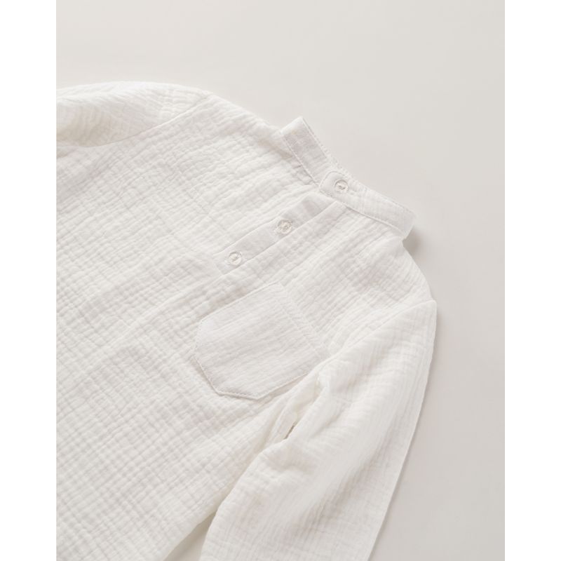 Fashion, accesorii si bijuterii - Copii - Imbracaminte copii - Bluze si camasi copii - Camasa din muselina alba 80 cm - Infinity.ro