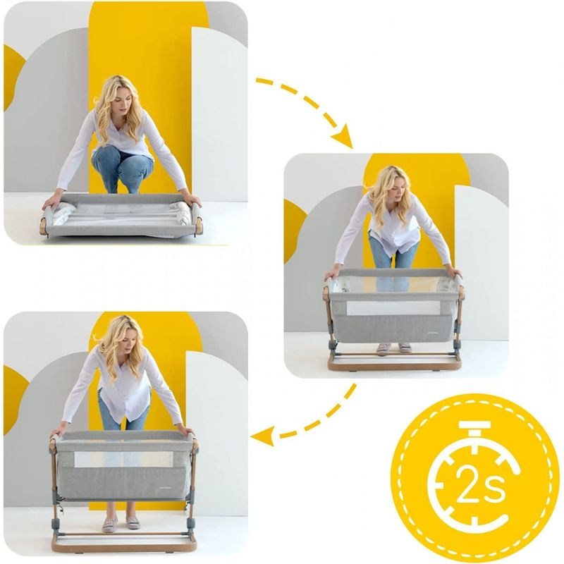 Casa si Gradina - Mobilier - Mobilier copii - Patuturi copii - Patut 3 in 1 co-sleeping Skiddou Natt, Normandic Wood, Wood-gri - Infinity.ro