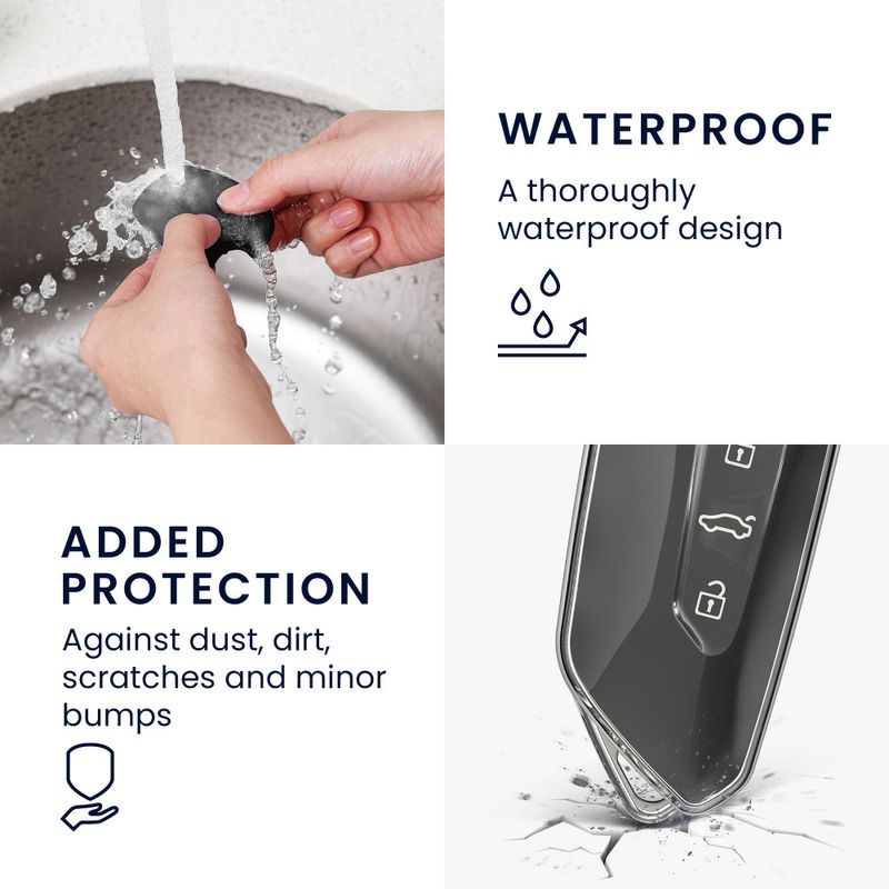 Auto si Moto - Electronice auto - Accesorii electronice auto - Husa Cheie Auto Kwmobile pentru VW 3 Butoane, Transparent, Silicon, KWM000025JH001C - Infinity.ro