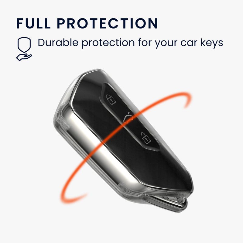 Auto si Moto - Electronice auto - Accesorii electronice auto - Husa Cheie Auto Kwmobile pentru VW 3 Butoane, Transparent, Silicon, KWM000025JH001C - Infinity.ro