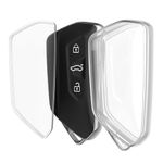 Auto si Moto - Electronice auto - Accesorii electronice auto - Husa Cheie Auto Kwmobile pentru VW 3 Butoane, Transparent, Silicon, KWM000025JH001C - Infinity.ro