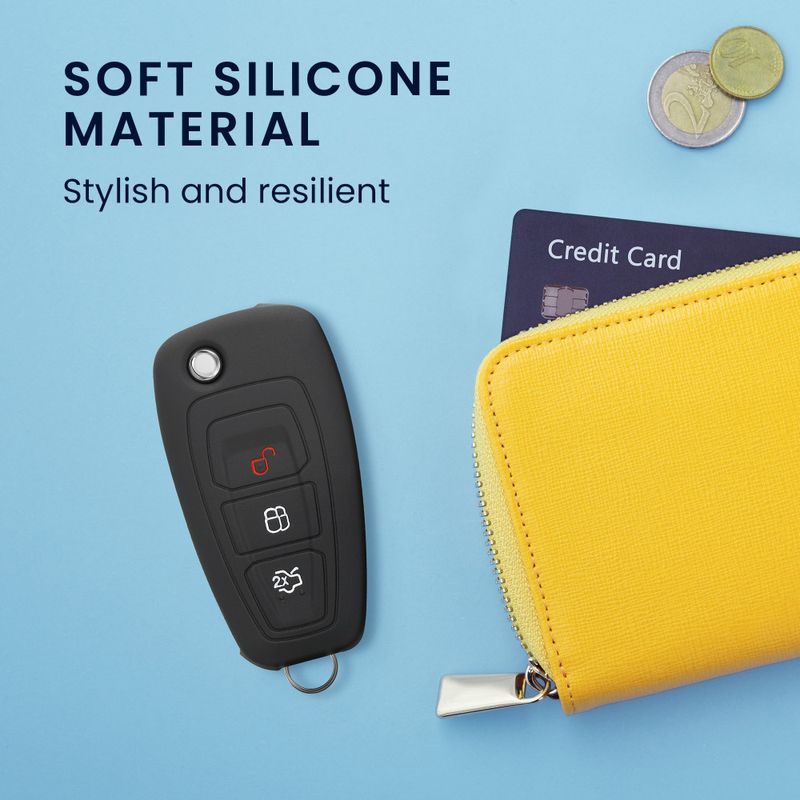 Auto si Moto - Electronice auto - Accesorii electronice auto - Husa Cheie Auto pentru Ford - 3 Butoane, Silicon, Negru, 46012.01 - Infinity.ro