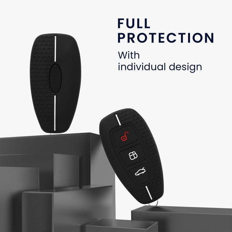 Auto si Moto - Electronice auto - Accesorii electronice auto - Husa Cheie Auto pentru Ford - 3 Butoane - Keyless Go, Silicon, Negru, 53133.05 - Infinity.ro