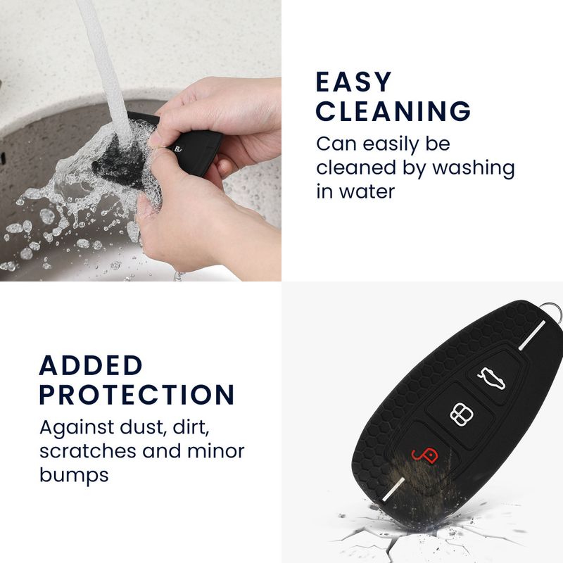Auto si Moto - Electronice auto - Accesorii electronice auto - Husa Cheie Auto pentru Ford - 3 Butoane - Keyless Go, Silicon, Negru, 53133.05 - Infinity.ro