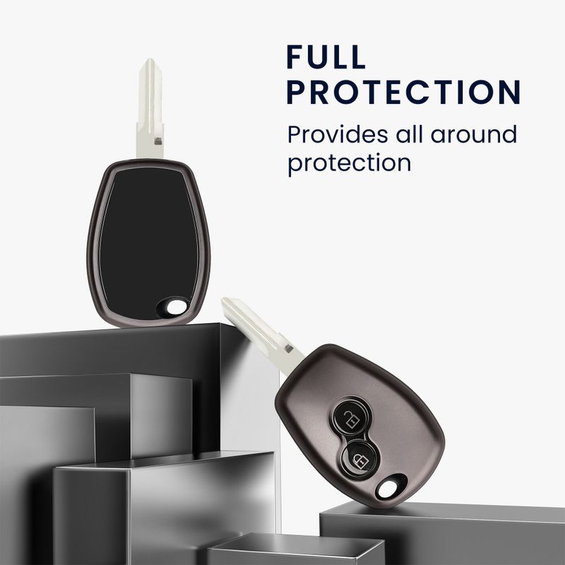 Auto si Moto - Electronice auto - Accesorii electronice auto - Husa Cheie Auto Kwmobile pentru Dacia/Renault 2 Butoane, Gri/Negru, Silicon, KWM0000253B001C - Infinity.ro