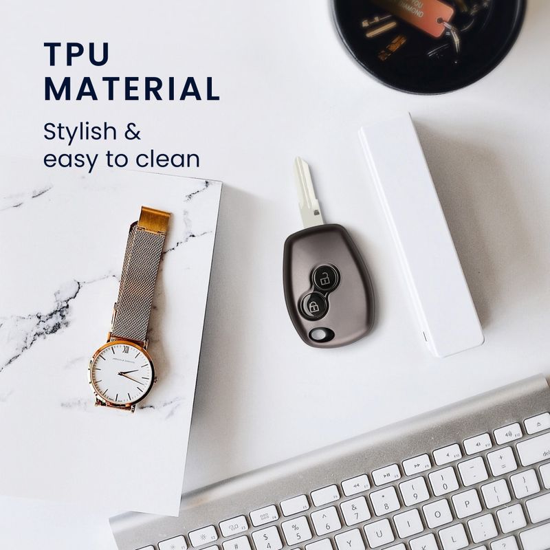 Auto si Moto - Electronice auto - Accesorii electronice auto - Husa Cheie Auto Kwmobile pentru Dacia/Renault 2 Butoane, Gri/Negru, Silicon, KWM0000253B001C - Infinity.ro