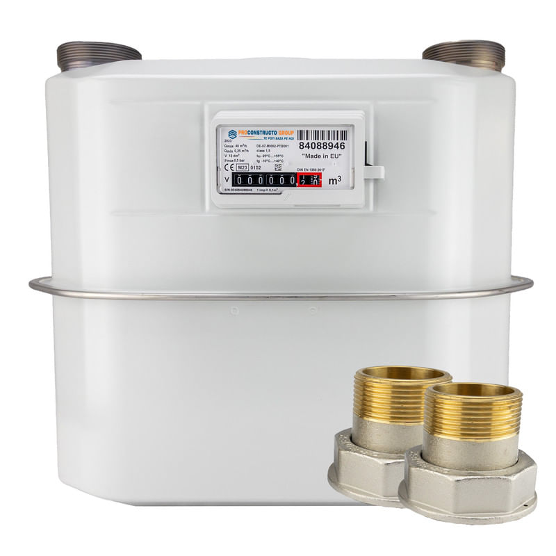 Casa si Gradina - Termice - Centrale termice si accesorii - Accesorii incalzire - Contor de gaz G25 mecanic 40 mc/h, Proconstructo Group, 335 mm intre axe, racorduri 2" 1/2 - Infinity.ro