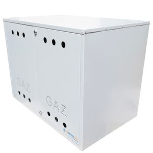 Firida 60x80x50 cm, Proconstructo Group, cutie pentru contor de gaz si regulator, gri, din tabla, cu 2 usi, fara orificii tevi