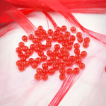 Casa si Gradina - Decoratiuni - DIY - Articole mercerie - Set 250 margele plastic Cracked, diametru 6 mm, 30 g, Rosu - Infinity.ro