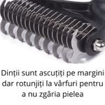 Petshop - Ingrijire si Igiena - Produse uz extern - Perii si manusi - Tesala dubla roz pentru caini si pisici cu par lung sau mediu - Infinity.ro