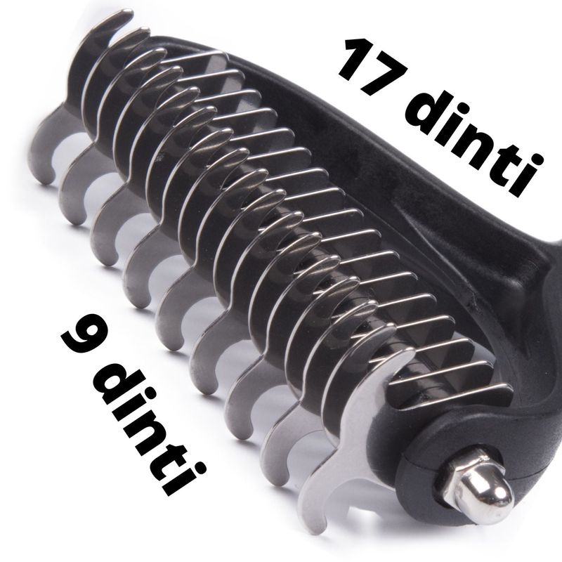 Petshop - Ingrijire si Igiena - Produse uz extern - Perii si manusi - Tesala dubla roz pentru caini si pisici cu par lung sau mediu - Infinity.ro