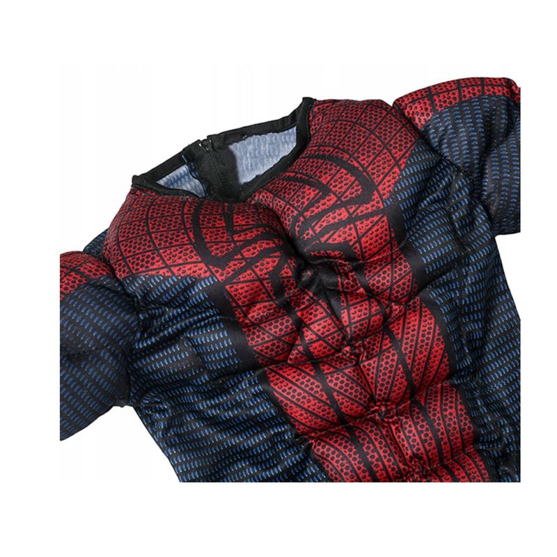 Jucarii, Copii si Bebe - Jucarii si jocuri - Jucarii de rol - Masti si costume copii - Set costum Spiderman KidMania® cu muschi si doua manusi lansator cu ventuze din burete pentru copii 7-9 ani 120 - 130 cm - Infinity.ro