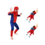 Jucarii, Copii si Bebe - Jucarii si jocuri - Jucarii de rol - Masti si costume copii - Set costum Spiderman KidMania® cu doua manusi lansator cu ventuze pentru copii 5-7 ani 110 - 120 cm - Infinity.ro