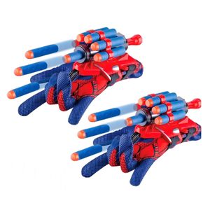 Set doua manusi lansator Spiderman cu ventuze din burete KidMania® pentru copii