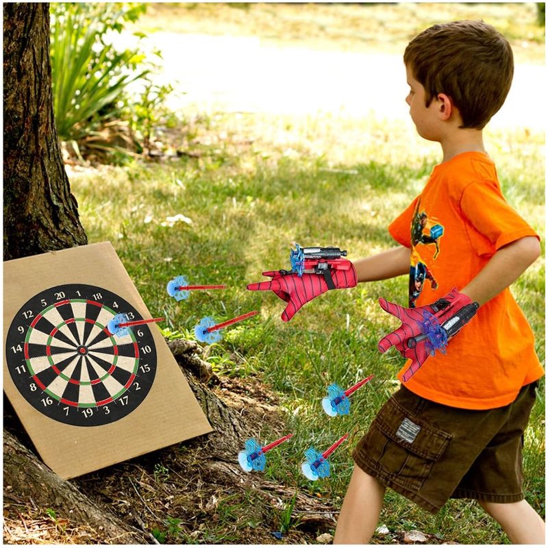 Jucarii, Copii si Bebe - Jucarii si jocuri - Jucarii de rol - Masti si costume copii - Set doua manusi lansator Spiderman cu ventuze KidMania® pentru copii - Infinity.ro