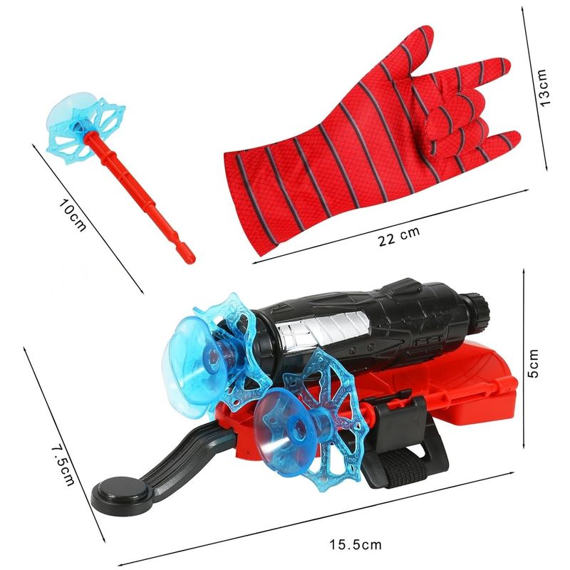 Jucarii, Copii si Bebe - Jucarii si jocuri - Jucarii de rol - Masti si costume copii - Set doua manusi lansator Spiderman cu ventuze KidMania® pentru copii - Infinity.ro