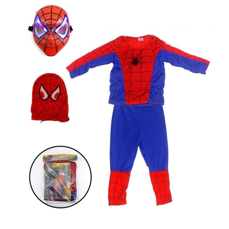 Jucarii, Copii si Bebe - Jucarii si jocuri - Jucarii de rol - Masti si costume copii - Set costum Spiderman KidMania® si masca cu lumini pentru copii 3-5 ani 100 - 110 cm - Infinity.ro