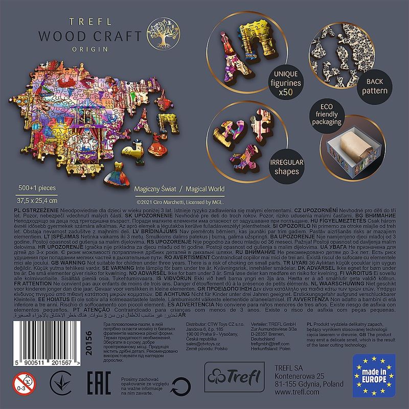 Jucarii, Copii si Bebe - Jucarii si jocuri - Jocuri si puzzle - Puzzle - Puzzle trefl din lemn 500+1 piese lumea magica - Infinity.ro
