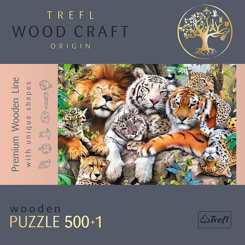 Jucarii, Copii si Bebe - Jucarii si jocuri - Jocuri si puzzle - Puzzle - Puzzle trefl din lemn 500+1 piese felinele din jungla - Infinity.ro