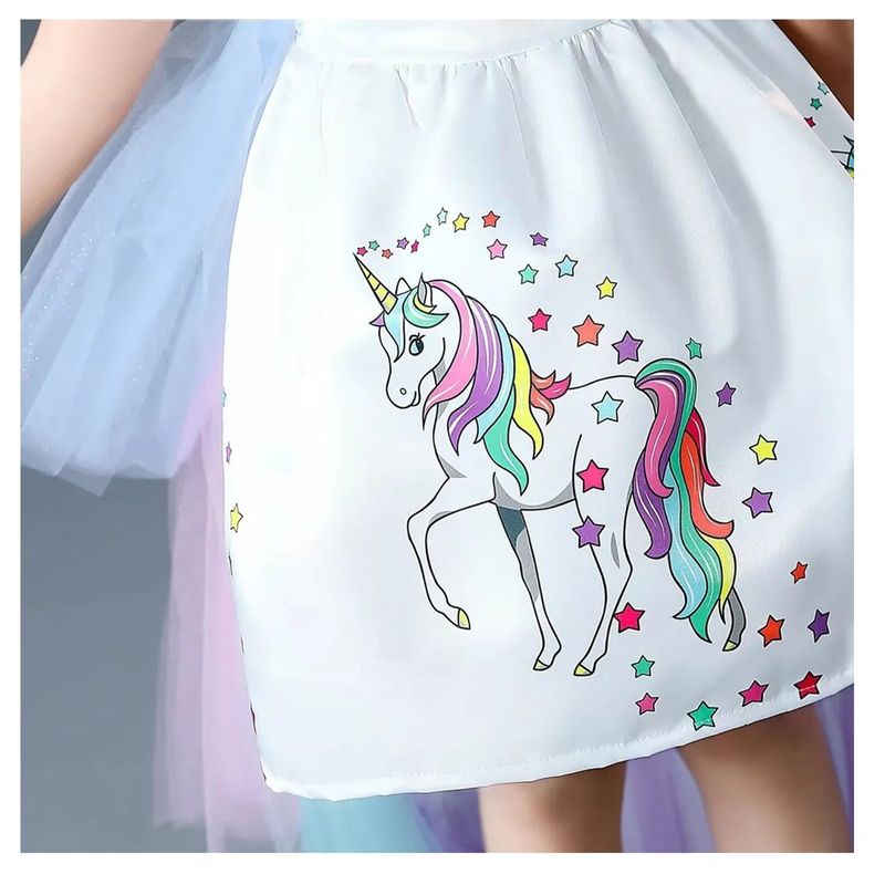Jucarii, Copii si Bebe - Jucarii si jocuri - Jucarii de rol - Masti si costume copii - Costum Unicorn KidMania® cu trena detasabila pentru fete 8-10 ani 140 cm - Infinity.ro