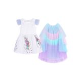 Jucarii, Copii si Bebe - Jucarii si jocuri - Jucarii de rol - Masti si costume copii - Costum Unicorn KidMania® cu trena detasabila pentru fete 8-10 ani 140 cm - Infinity.ro