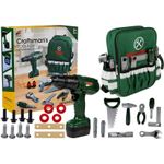 Jucarii, Copii si Bebe - Jucarii si jocuri - Jucarii de rol - Ateliere si bancuri de lucru - Set scule de joaca pentru copii, cu rucsac verde special, LeanToys, 4848 - Infinity.ro