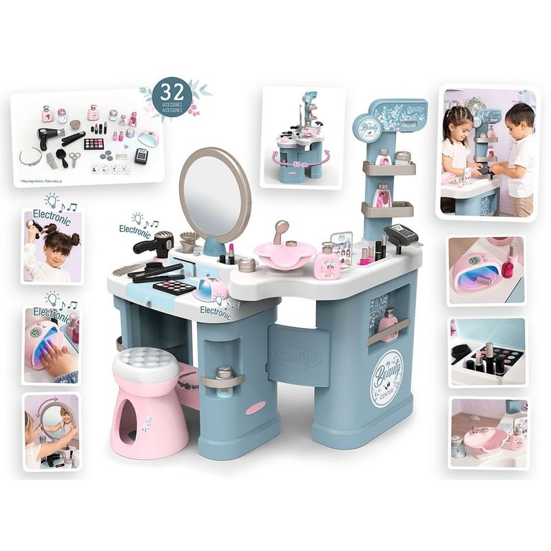 Jucarii, Copii si Bebe - Jucarii si jocuri - Jucarii de rol - Frumusete, bijuterii si accesorii fetite - Salon de infrumusetare Smoby My Beauty Center cu accesorii - Infinity.ro