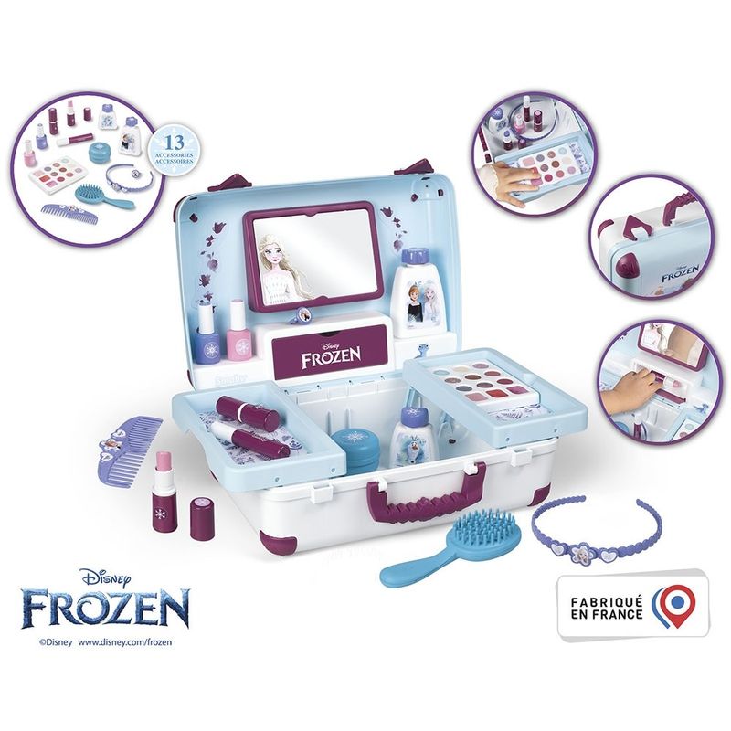 Jucarii, Copii si Bebe - Jucarii si jocuri - Jucarii de rol - Frumusete, bijuterii si accesorii fetite - Jucarie Smoby Gentuta cosmetica Frozen Beauty Vanity cu accesorii - Infinity.ro