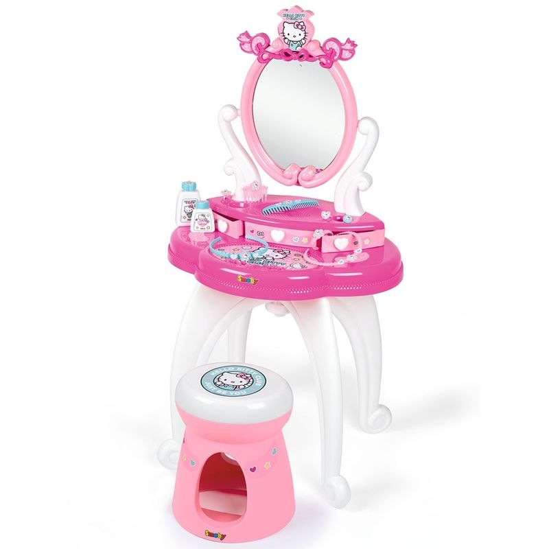 Jucarii, Copii si Bebe - Jucarii si jocuri - Jucarii de rol - Frumusete, bijuterii si accesorii fetite - Jucarie Smoby Masuta de machiaj Hello Kitty Hairdresser 2 in 1 - Infinity.ro