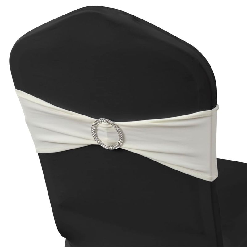 Casa si Gradina - Textile si covoare - Huse pentru mobilier - Funda elastica decorativa scaun, catarama diamante, crem, 25 buc. - Infinity.ro