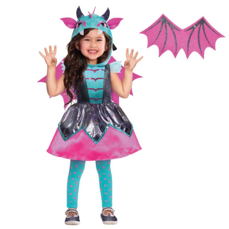 Jucarii, Copii si Bebe - Jucarii si jocuri - Jucarii de rol - Masti si costume copii - Costum pentru fete Micul Dragon 3-4 ani 104 cm - Infinity.ro