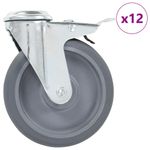 Casa si Gradina - Constructii - Depozitare, transport si protectie - Accesorii echipamente pentru transport si ridicat - Roti pivotante cu gaura pentru surub, 12 buc., 125 mm - Infinity.ro