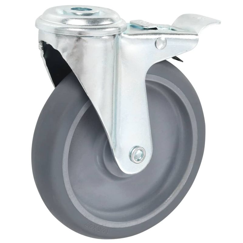 Casa si Gradina - Constructii - Depozitare, transport si protectie - Accesorii echipamente pentru transport si ridicat - Roti pivotante cu gaura pentru surub, 12 buc., 125 mm - Infinity.ro