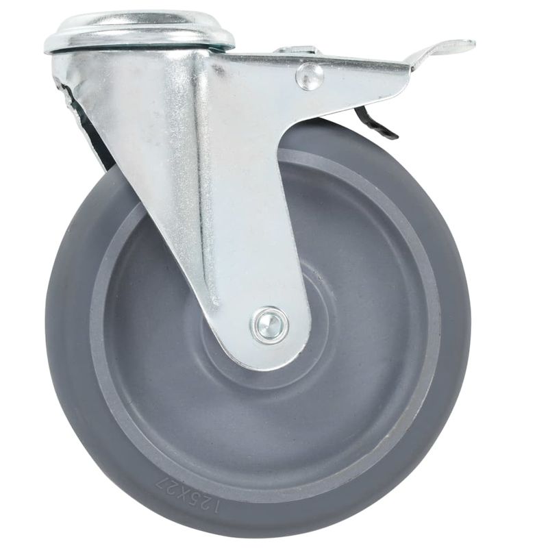Casa si Gradina - Constructii - Depozitare, transport si protectie - Accesorii echipamente pentru transport si ridicat - Roti pivotante cu gaura pentru surub, 12 buc., 125 mm - Infinity.ro
