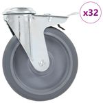 Casa si Gradina - Constructii - Depozitare, transport si protectie - Accesorii echipamente pentru transport si ridicat - Roti pivotante cu gaura pentru surub, 32 buc., 125 mm - Infinity.ro