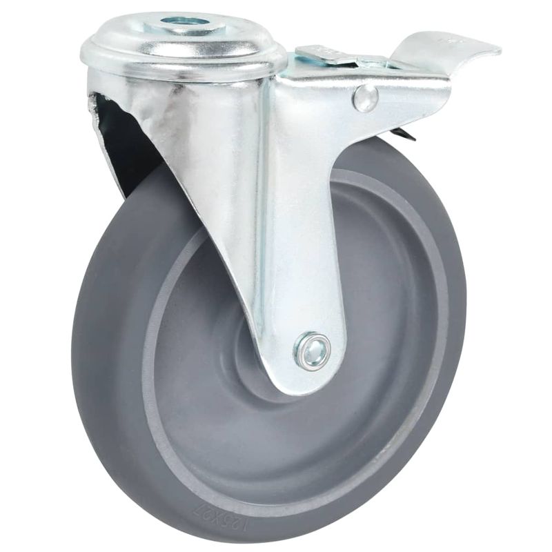 Casa si Gradina - Constructii - Depozitare, transport si protectie - Accesorii echipamente pentru transport si ridicat - Roti pivotante cu gaura pentru surub, 32 buc., 125 mm - Infinity.ro