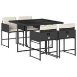 Casa si Gradina - Gradina si terasa - Mobilier exterior - Seturi mobila gradina - Set mobilier de gradina cu perne, 5 piese, negru, poliratan - Infinity.ro